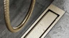 Unidrain Highline ramme - Brstet messing - 900/10 mm