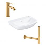 Grohe Essence & Bau hndvaskpakke - Brstet Cool Sunrise