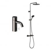 Damixa Silhouet Touchless komplet pakke til bad m/hovedbruser - Brstet grafitgr