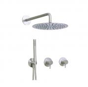 QTOO 300 komplet brusesystem til indbygning m/termostat - Børstet stål