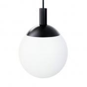 Casse Luna pendel m/hvidt glas - Mat sort