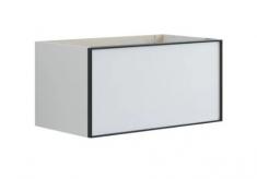 Dansani Luna Mini vaskeskab 80x40 m/skuffer - Hvid mat/sort ramme