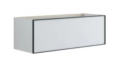 Dansani Luna Mini vaskeskab 120x40 m/skuffer - Hvid mat/sort ramme