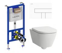 Laufen MEDA rimless toiletpakke inkl. sde m/softclose, cisterne og hvid betjening