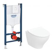 If Spira Modern Rimless toiletpakke inkl. sde m/SoftClose, cisterne og betjening i hvid