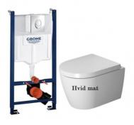 Duravit Me by Starck Compact Rimless hvid mat toiletpakke inkl. sæde m/softclose, cisterne, wondergliss og krom betjening
