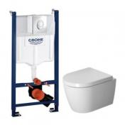 Duravit Me by Starck Compact toiletpakke inkl. sæde m/softclose, Wondergliss, cisterne og krom betjening