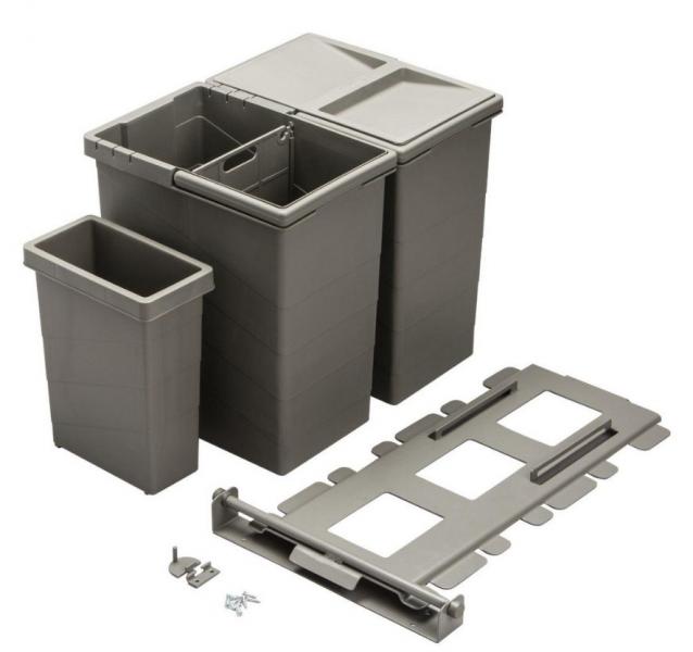 Affaldssorteringssystem m/3 spande - Svingbart Affaldssorteringssystem m/3 spande - Svingbart