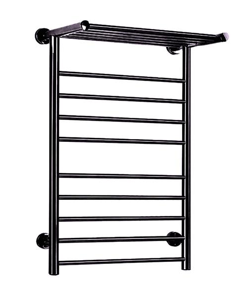 TVS Eldo H håndklædetørrer m/hylde - Sort