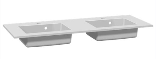 Dansani Minore 120 dobbelt møbelvask 120 - Uden hanehul - Hvid mat Dansani Minore 120 dobbelt møbelvask 120 - Uden hanehul - Hvid mat