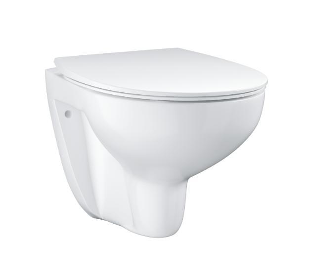 Grohe Bau Ceramic væghængt toilet inkl/slim toiletsæde m/SoftClose og QuickRelease Grohe Bau Ceramic væghængt toilet inkl/slim toiletsæde m/SoftClose og QuickRelease