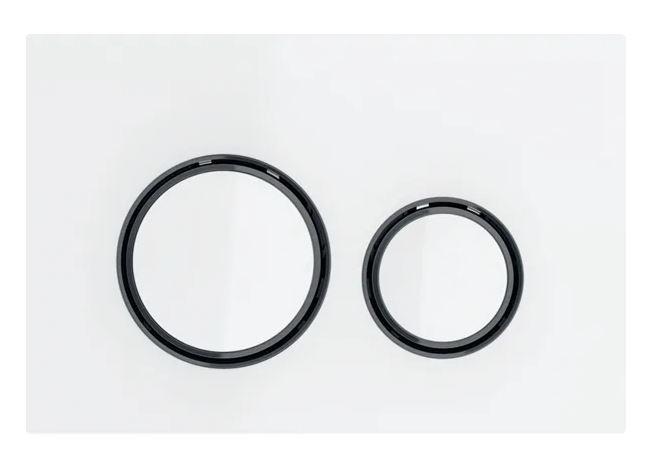 Geberit Sigma 50 Round betjeningsplade - Hvid/Sort krom