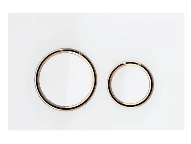 Geberit Sigma 50 Round betjeningsplade - Hvid/Rødguld