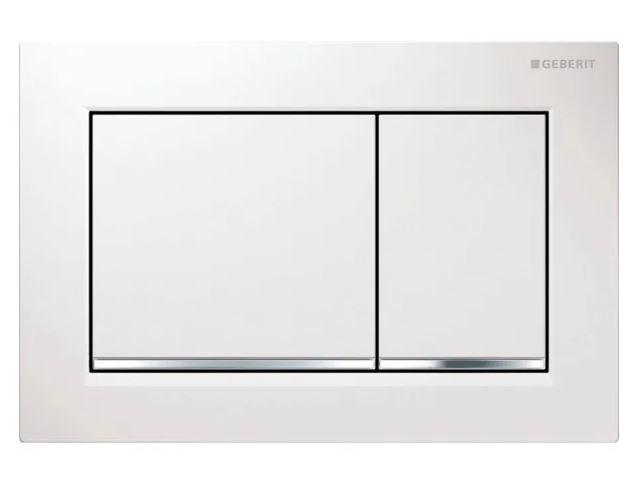 Geberit Omega 20 Square betjeningsplade - Hvid/krom