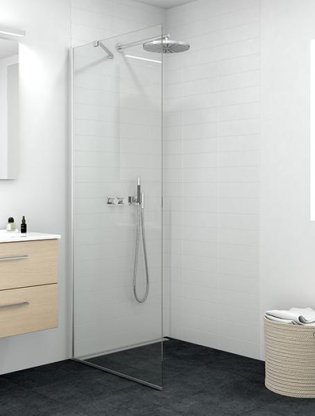 Dansani Match D 80 fast væg - Klar glas/matkrom