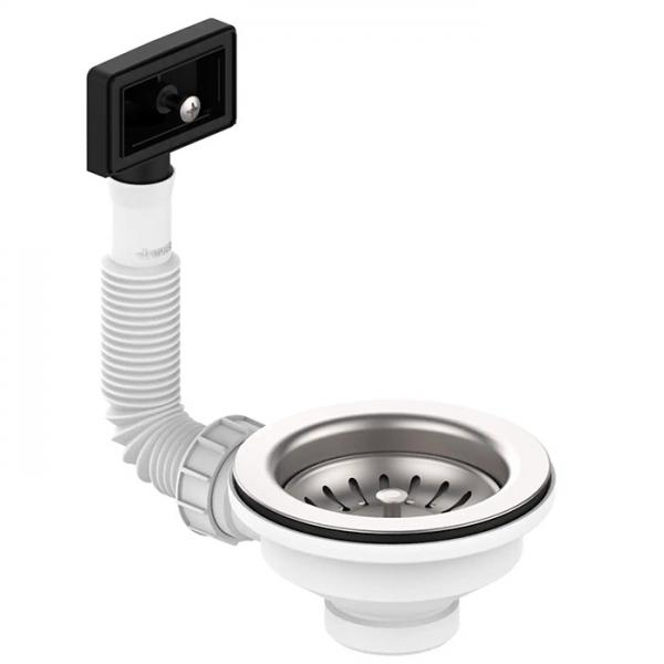 Lavabo Basic S2 bundventilsæt m/overløb - Rustfrit stål