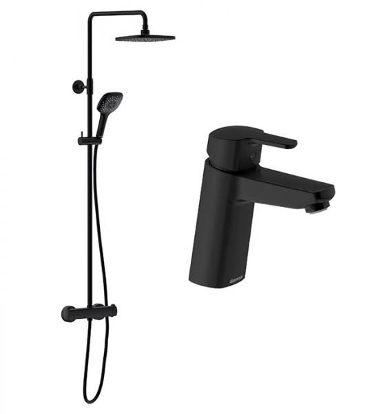 Damixa Pine komplet pakke til badeværelset - Mat sort