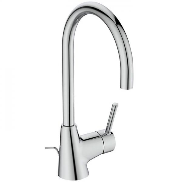 Ideal Standard Ceraline håndvaskarmatur m/C-tud og bundventil - Krom Ideal Standard Ceraline håndvaskarmatur m/C-tud og bundventil - Krom