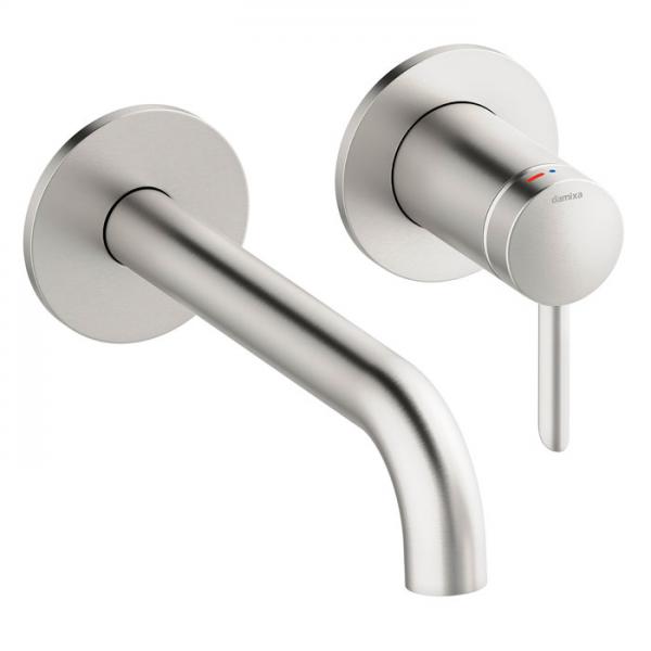 Damixa Iris håndvaskarmatur til indbygning m/Koldstart - 180 mm - Steel