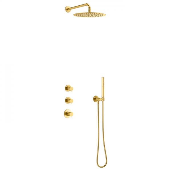 Damixa Iris XS 1 300 brusesæt til indbygning - Børstet messing