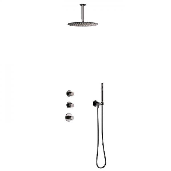 Damixa Iris XS 2 brusesystem til indbygning - Loft - Børstet grafitgrå