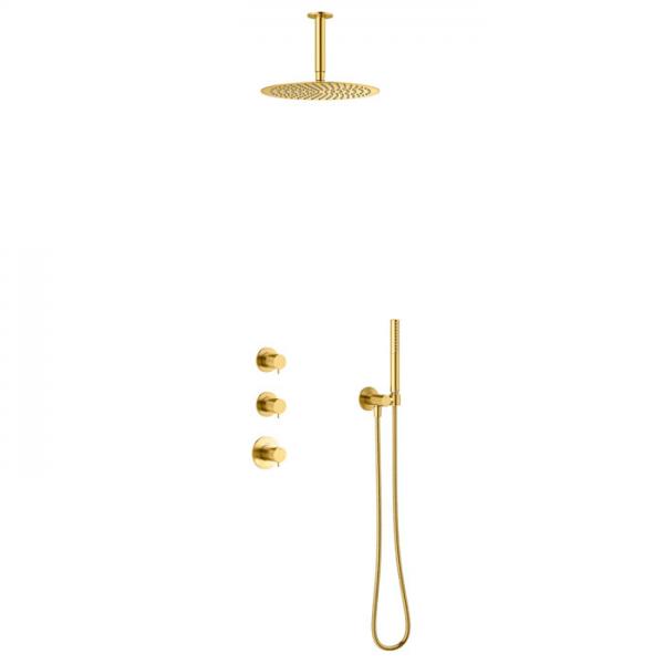 Damixa Iris XS 2 brusesystem til indbygning - Loft - Børstet messing