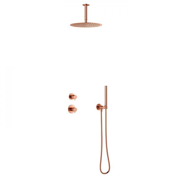 Damixa Iris DS 2 brusesystem til indbygning - Loft - Børstet kobber