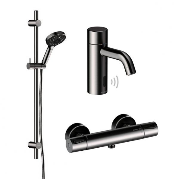Damixa Silhouet Touchless komplet pakke til badeværelset - Børstet grafitgrå Damixa Silhouet Touchless komplet pakke til badeværelset - Børstet grafitgrå