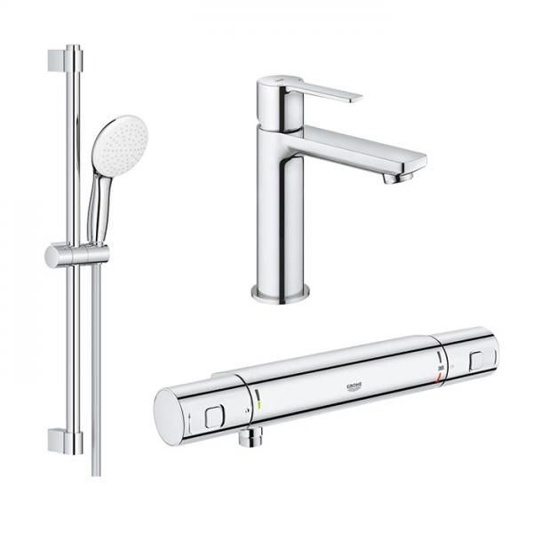 Grohe Precision Lineare Eco komplet pakke til badev&aelig;relse - Krom