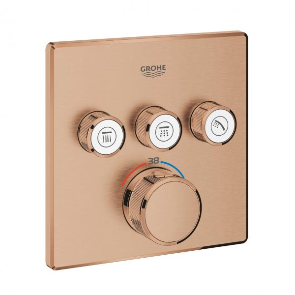 Grohe SmartControl indbygningsarmatur med 3 udtag - Børstet warm sunset Grohe SmartControl indbygningsarmatur med 3 udtag - Børstet warm sunset