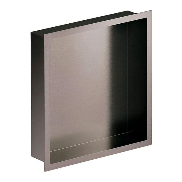 Damixa Zen badeværelseshylde til indbygning - Firkantet - Børstet grafitgrå