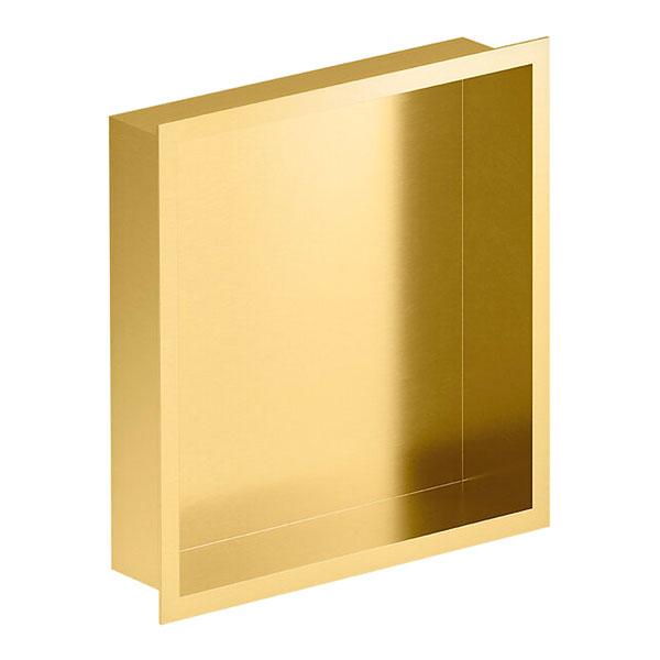 Damixa Zen badeværelseshylde til indbygning - Firkantet - Børstet messing