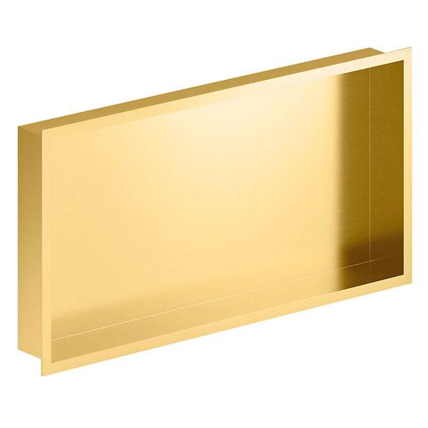 Damixa Zen badeværelseshylde til indbygning - Rektangulær - Børstet messing