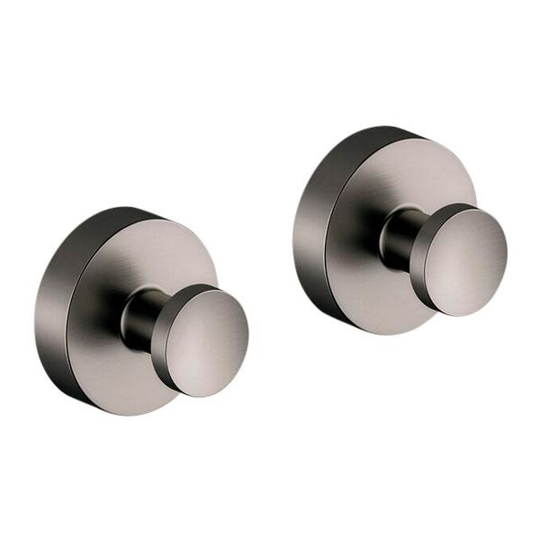 Damixa Zen håndklædekrog m/roset 2 stk. - Børstet grafitgrå