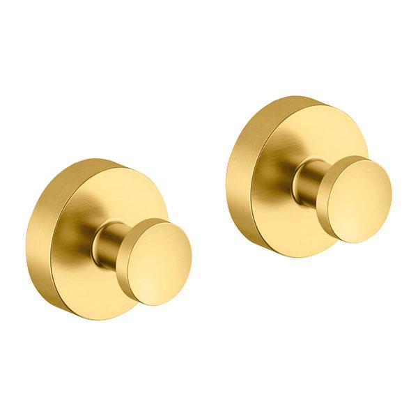 Damixa Zen håndklædekrog m/roset 2 stk. - Børstet messing