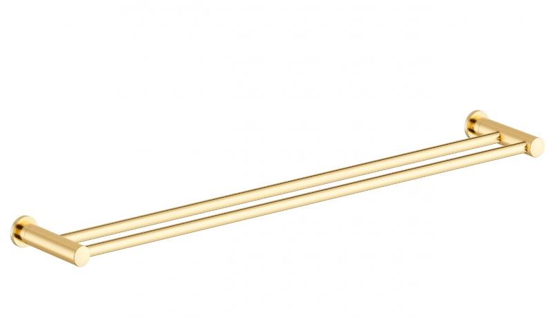 Damixa Silhouet dobbelt håndklædestang - 800 mm - Poleret messing Damixa Silhouet dobbelt håndklædestang - 800 mm - Poleret messing