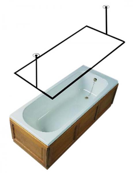 Van Der P Forhængstang 100x200cm m/2loftsstøtter - Rustfrit stål Van Der P Forhængstang 100x200cm m/2loftsstøtter - Rustfrit stål