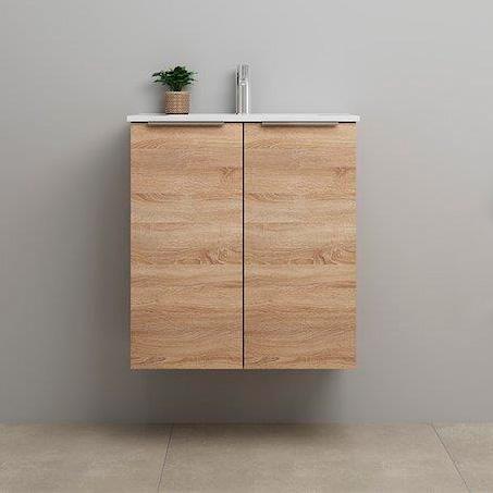 Sanibell Online 60 komplet mini badeværelsesmøbel - Flatpack - Bardolino eg Sanibell Online 60 komplet mini badeværelsesmøbel - Flatpack - Bardolino eg