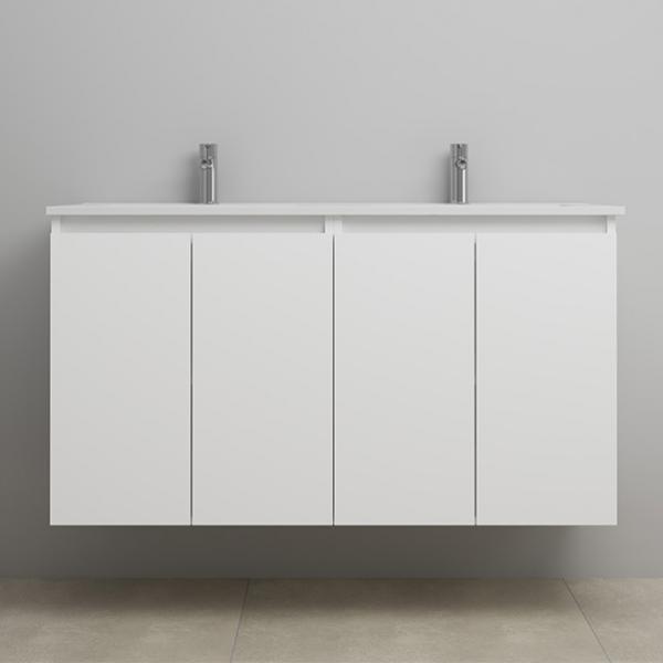 Sanibell Online 121 møbelsæt m/4 grebsfri låger og dobbeltvask - Mat hvid Sanibell Online 121 møbelsæt m/4 grebsfri låger og dobbeltvask - Mat hvid