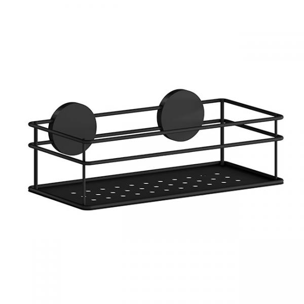 Beslagsboden enkel brusekurv, selvkl&aelig;bende - Mat sort