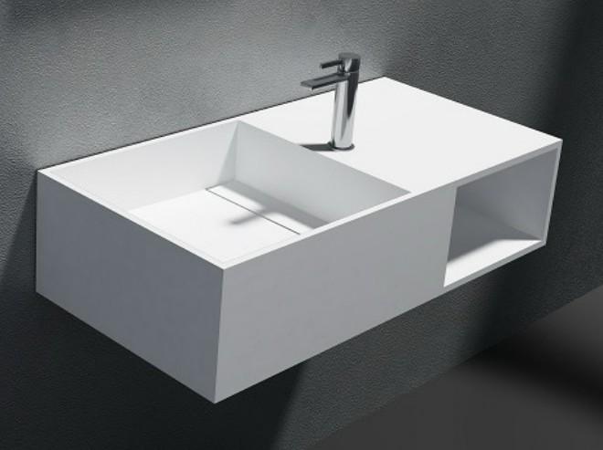 Cassøe 80 håndvask t/væg m/hylde - Uden overløb - 1 hanehul Cassøe 80 håndvask t/væg m/hylde - Uden overløb - 1 hanehul