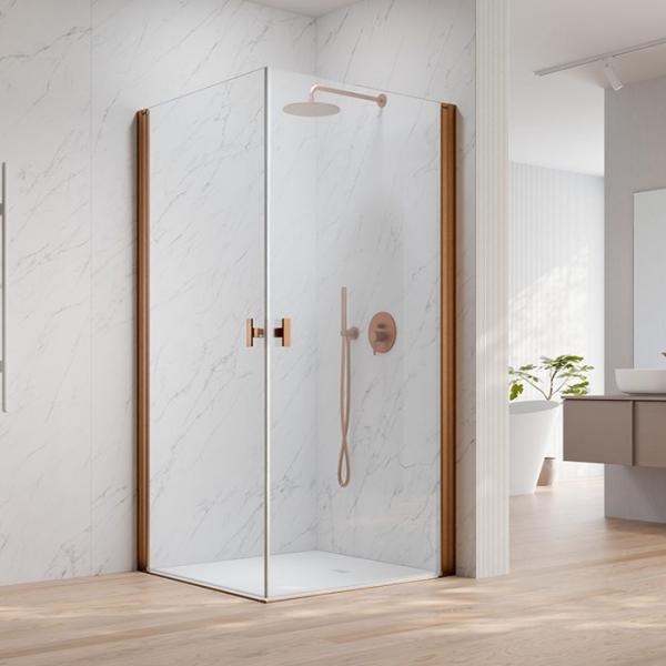 Str&oslash;mberg Noma 120 bruseniche - 80x80 cm - Klar glas/b&oslash;rstet kobber