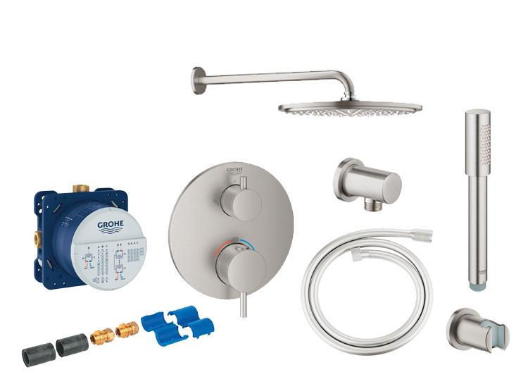 Grohe Atrio Rainshower 310 komplet brusesystem til indbygning - Steel Grohe Atrio Rainshower 310 komplet brusesystem til indbygning - Steel