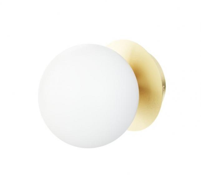 Cassøe Muro væglampe - Hvidt glas/messing base