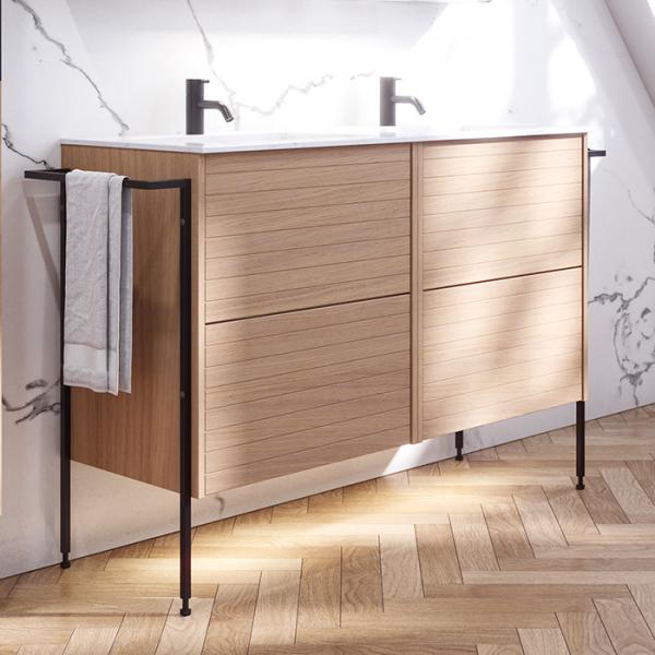 Dansani Luna Classic 120 møbelsæt m/Angular vask og skuffer - Lys eg, lameller Dansani Luna Classic 120 møbelsæt m/Angular vask og skuffer - Lys eg, lameller