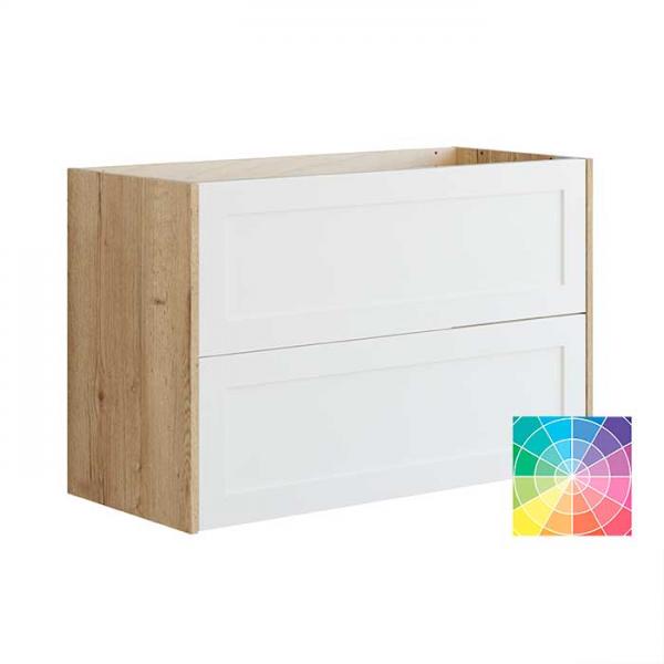 Dansani Luna Classic 100 vaskeskab m/skuffer og rammefront - Natur eg/valgfri farve