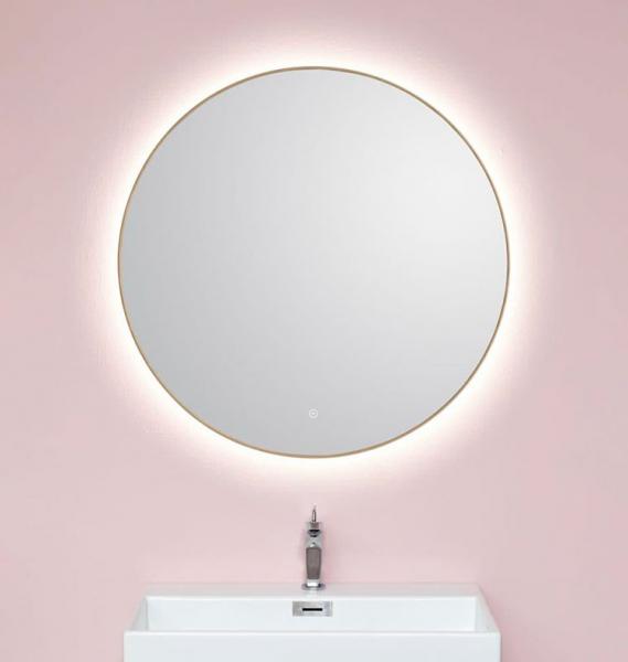 Cassøe Toscana spejl m/messing ramme, backlight og varme Ø90 Cassøe Toscana spejl m/messing ramme, backlight og varme Ø90