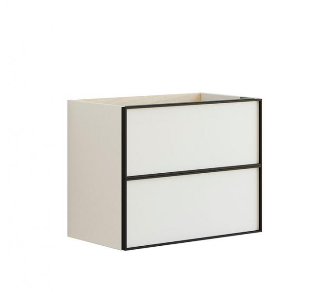 Dansani Luna Mini vaskeskab 60x48 m/skuffer - Hvid mat/sort ramme Dansani Luna Mini vaskeskab 60x48 m/skuffer - Hvid mat/sort ramme