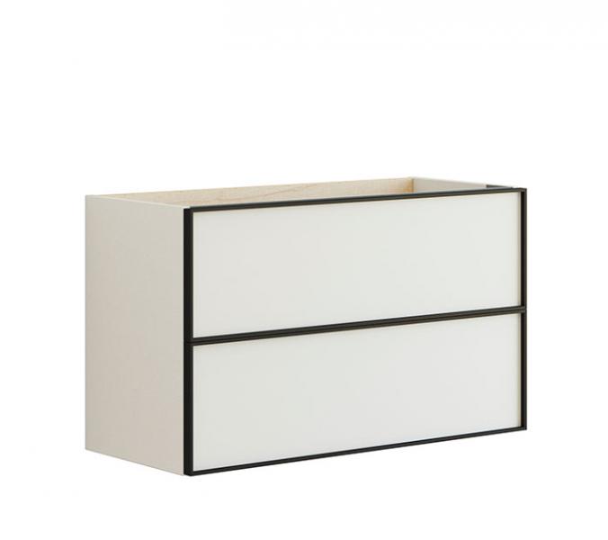 Dansani Luna Mini vaskeskab 80x48 m/skuffer - Hvid mat/sort ramme Dansani Luna Mini vaskeskab 80x48 m/skuffer - Hvid mat/sort ramme