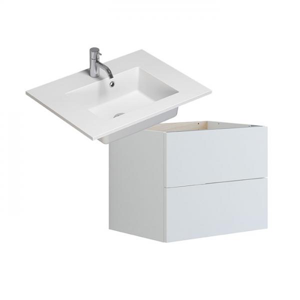 Dansani Luna Urban 60 møbelsæt m/Minore vask og skuffer - Hvid mat